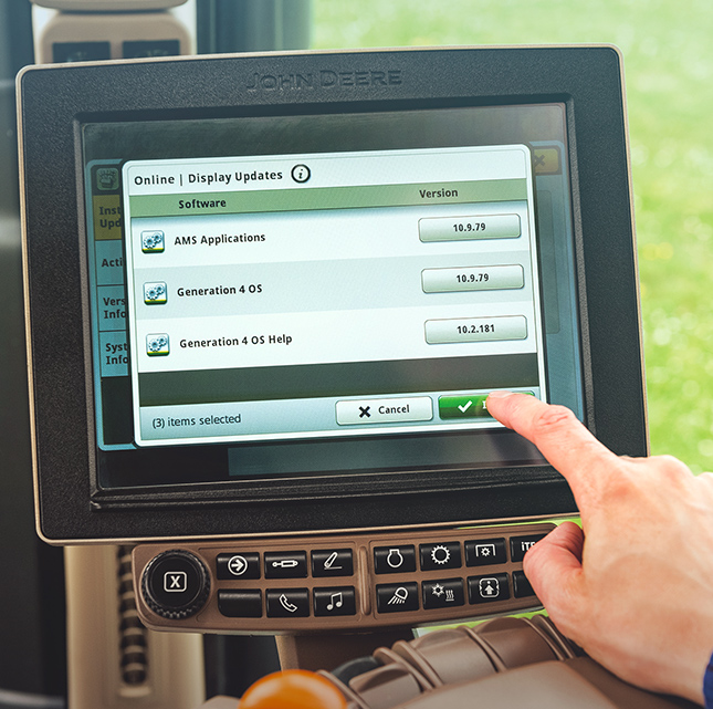 John Deere Touchscreen in combine